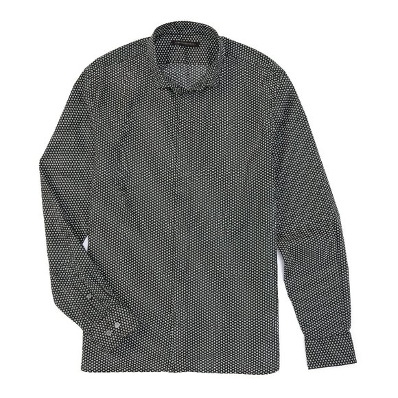 John Varvatos Rodney Pattern Button Shirt Black - Picture 5 of 5